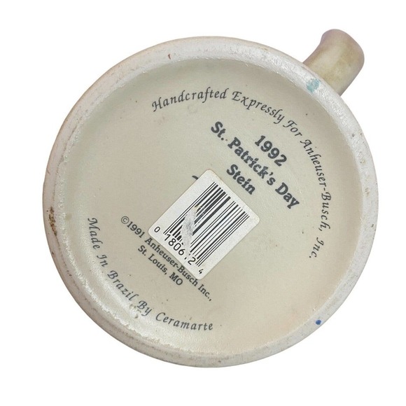 Budweiser Bud Vintage 1992 Leprechaun St. Patrick's Day Beer Stein Mug Shamr… - Picture 5 of 6